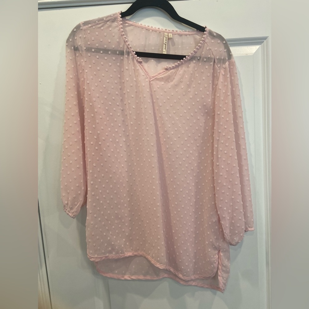 Grand and Greene Pink Sheer top medium